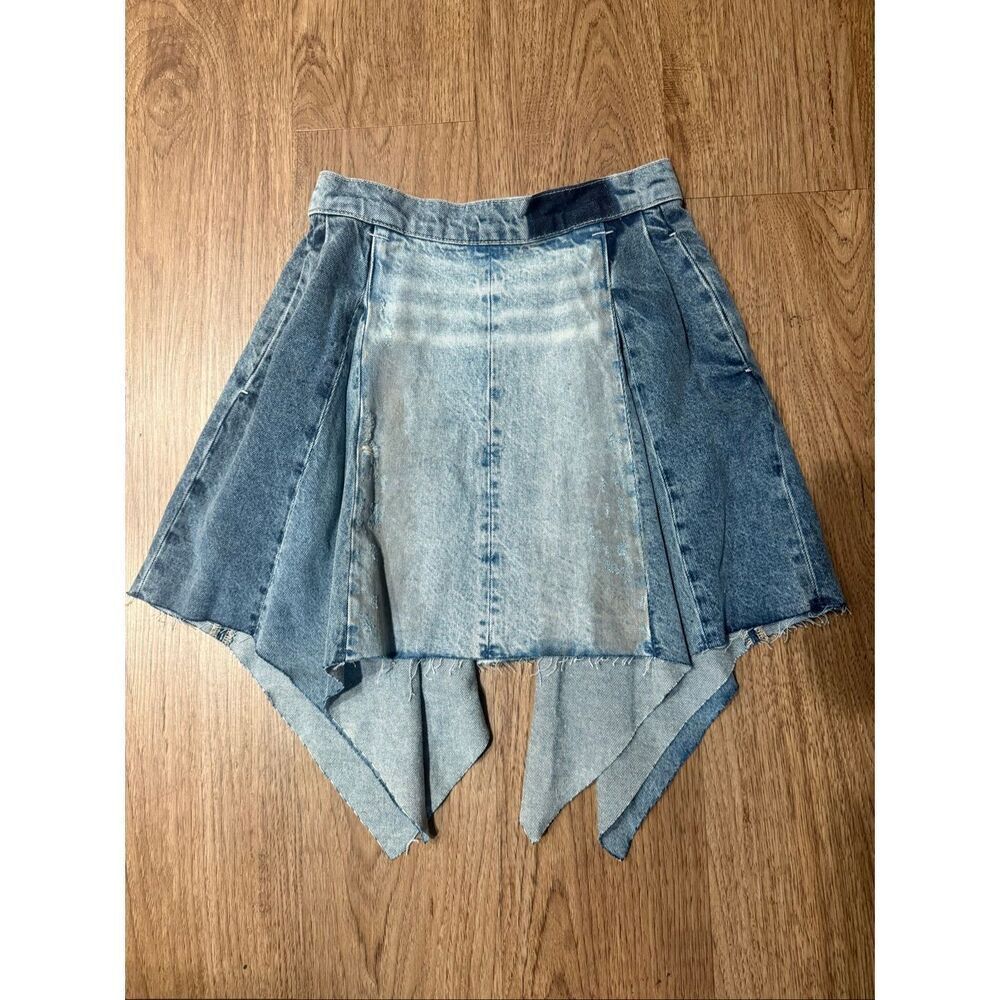 Free People - We The Free Wild River Handkerchief Skirt in Blue Denim Size 26 -S - Picture 6 of 7